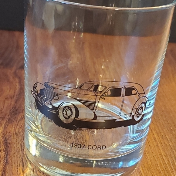 Antique Car Clear Glass Cups Set Of 5, Cord& Lincoln Continental 4"H×3"D - Picture 13 of 14